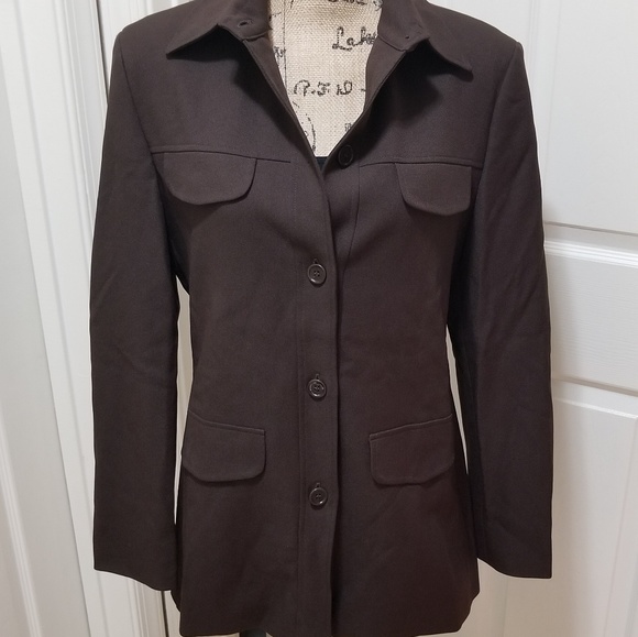 New ZARA 2 Piece Designer Suit in Dark brown. BOTH JACKET and SKIRT Included! - Picture 5 of 8